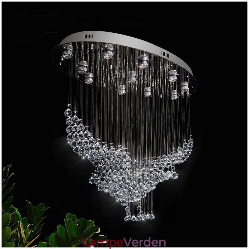 Moderne moderne lysekrone Flush-mount pendel armatur Krystal regndråbelys