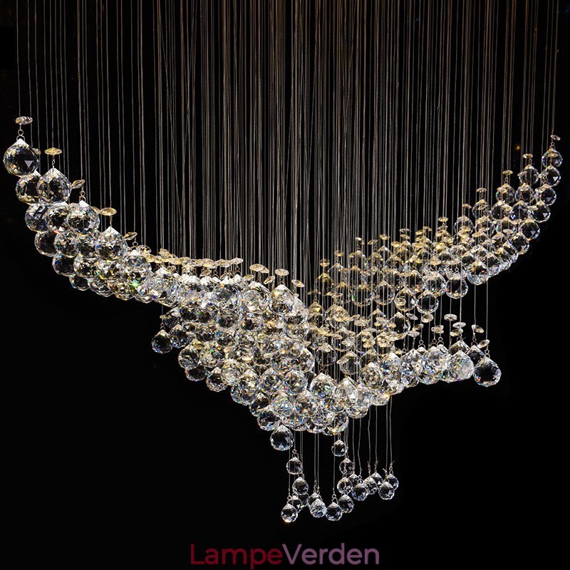 Moderne moderne lysekrone Flush-mount pendel armatur Krystal regndråbelys