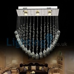 Moderne moderne lysekrone Flush-mount pendel armatur Krystal regndråbelys