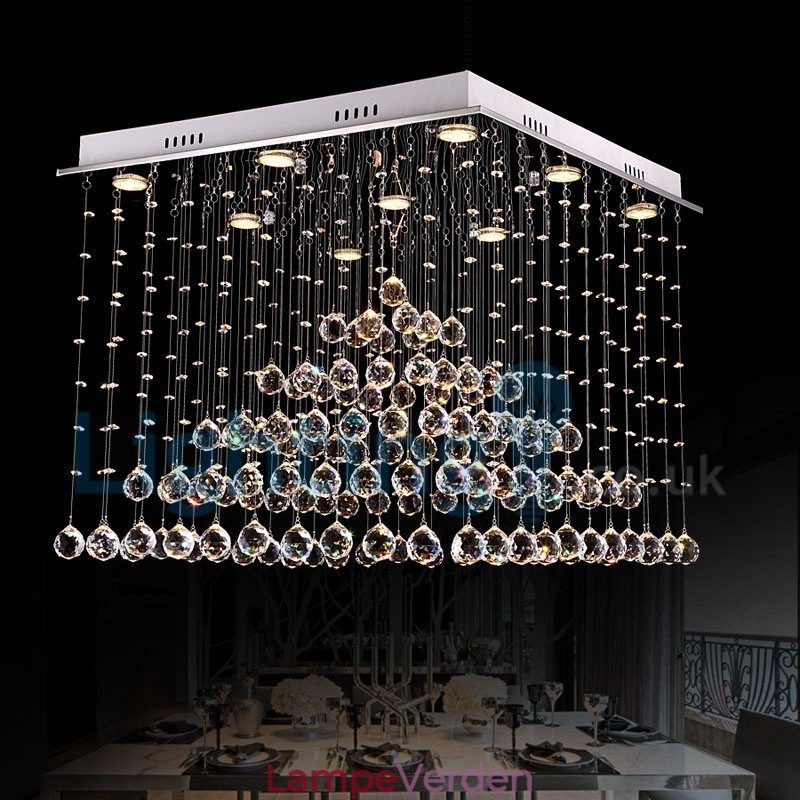 Moderne moderne lysekrone Flush-mount pendel armatur Krystal regndråbelys