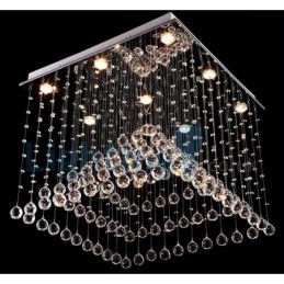Moderne moderne lysekrone Flush-mount pendel armatur Krystal regndråbelys