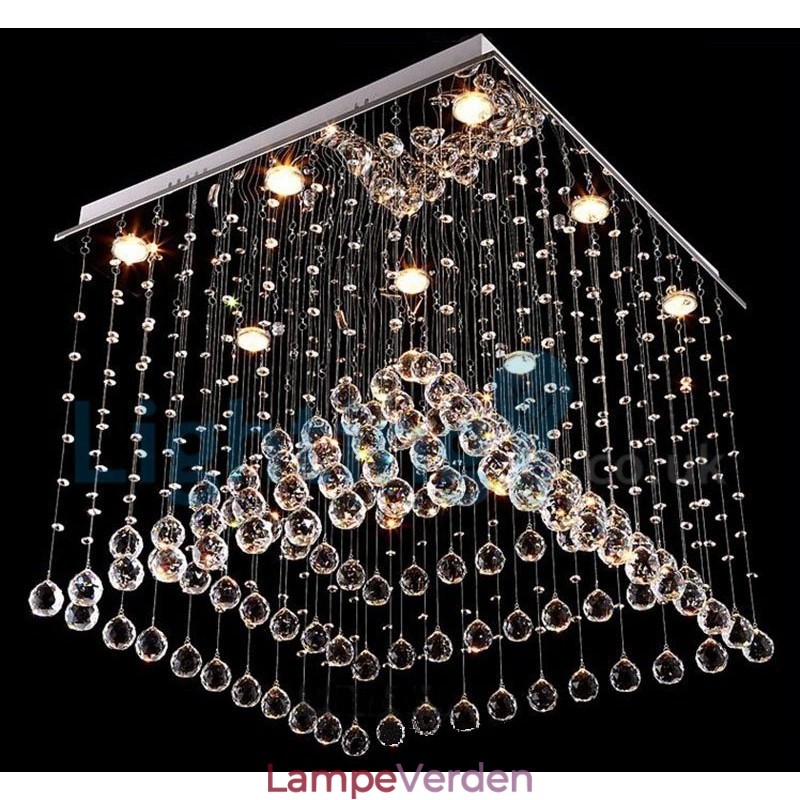 Moderne moderne lysekrone Flush-mount pendel armatur Krystal regndråbelys