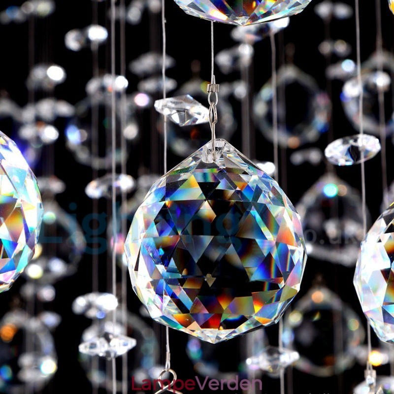 Moderne moderne lysekrone Flush-mount pendel armatur Krystal regndråbelys