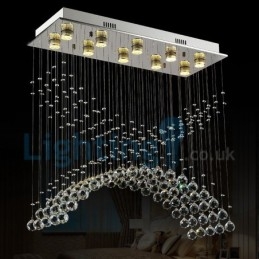 Moderne moderne lysekrone Flush-mount pendel armatur Krystal regndråbelys