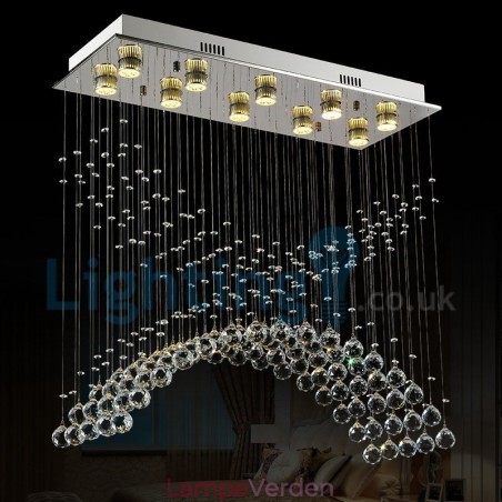 Moderne moderne lysekrone Flush-mount pendel armatur Krystal regndråbelys Moderne moderne lysekrone Flush-mount pendel armatur Krystal regndråbelys