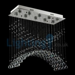 Moderne moderne lysekrone Flush-mount pendel armatur Krystal regndråbelys