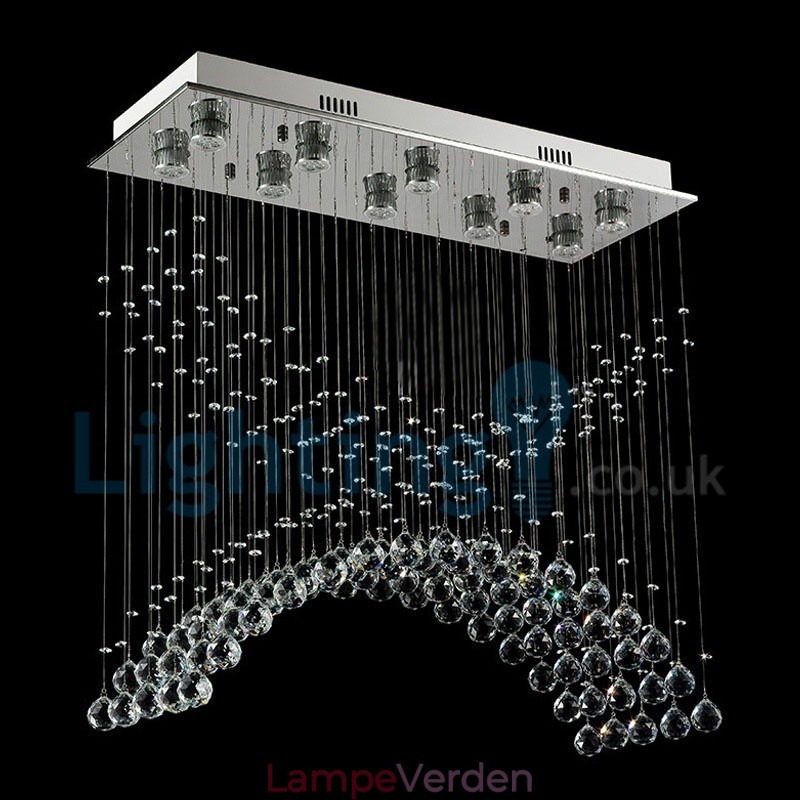 Moderne moderne lysekrone Flush-mount pendel armatur Krystal regndråbelys
