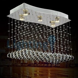 Moderne moderne lysekrone Flush-mount pendel armatur Krystal regndråbelys
