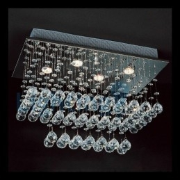 Moderne moderne lysekrone Flush-mount pendel armatur Krystal regndråbelys
