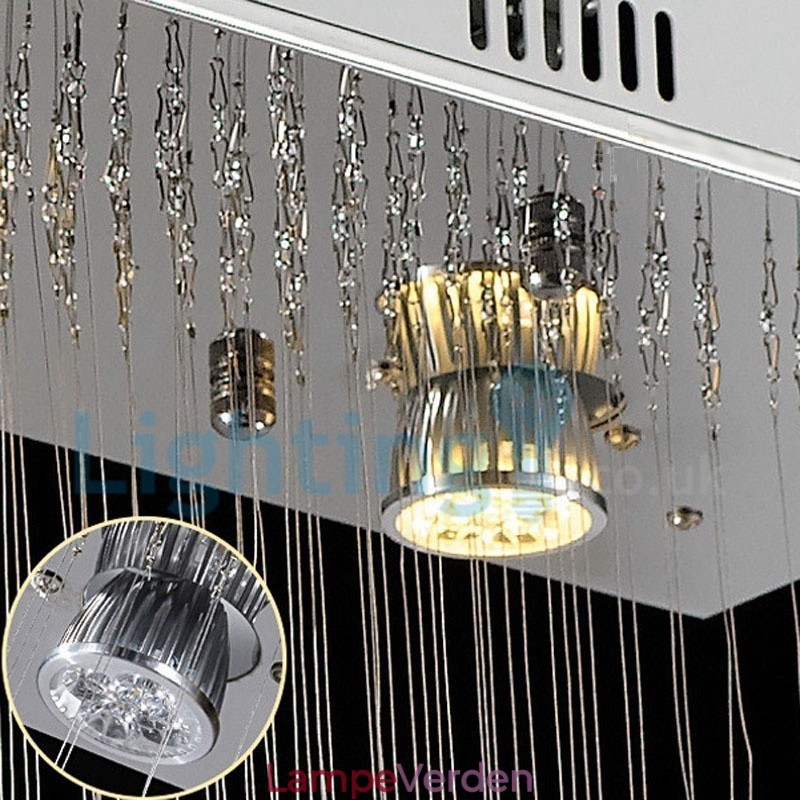 Moderne moderne lysekrone Flush-mount pendel armatur Krystal regndråbelys