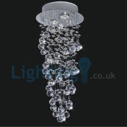 Moderne moderne lysekrone Flush-mount pendel armatur Krystal regndråbelys
