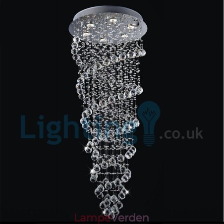 Moderne moderne lysekrone Flush-mount pendel armatur Krystal regndråbelys Moderne moderne lysekrone Flush-mount pendel armatur Krystal regndråbelys