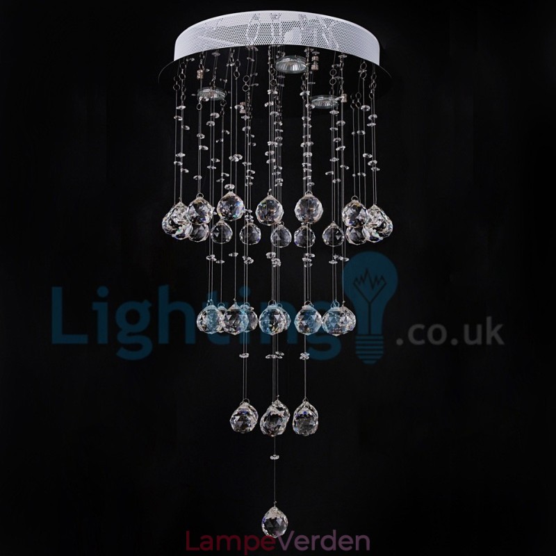 Moderne moderne lysekrone Flush-mount pendel armatur Krystal regndråbelys
