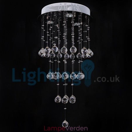 Moderne moderne lysekrone Flush-mount pendel armatur Krystal regndråbelys Moderne moderne lysekrone Flush-mount pendel armatur Krystal regndråbelys