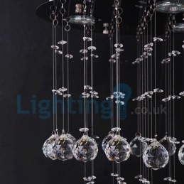 Moderne moderne lysekrone Flush-mount pendel armatur Krystal regndråbelys