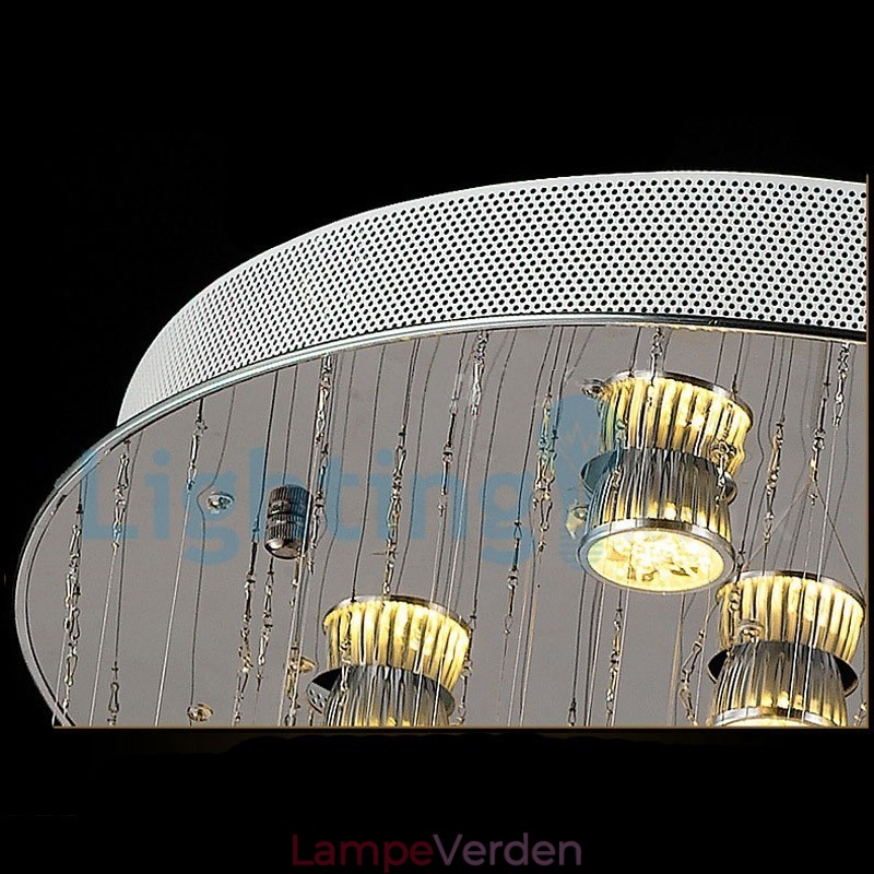 Moderne moderne lysekrone Flush-mount pendel armatur Krystal regndråbelys