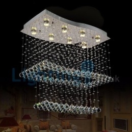 Moderne moderne lysekrone Flush-mount pendel armatur Krystal regndråbelys