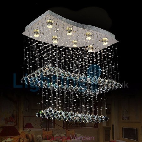 Moderne moderne lysekrone Flush-mount pendel armatur Krystal regndråbelys Moderne moderne lysekrone Flush-mount pendel armatur Krystal regndråbelys