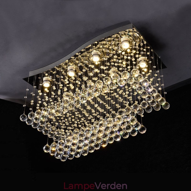 Moderne moderne lysekrone Flush-mount pendel armatur Krystal regndråbelys