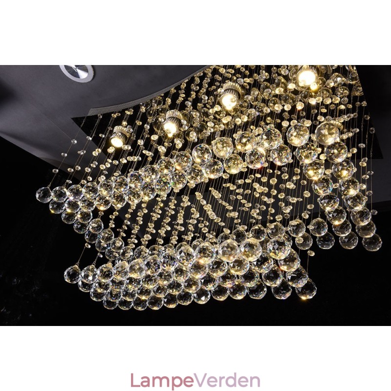 Moderne moderne lysekrone Flush-mount pendel armatur Krystal regndråbelys