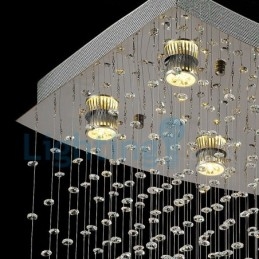Moderne moderne lysekrone Flush-mount pendel armatur Krystal regndråbelys