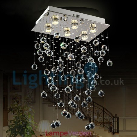 Moderne moderne lysekrone Flush-mount pendel armatur Krystal regndråbelys Moderne moderne lysekrone Flush-mount pendel armatur Krystal regndråbelys