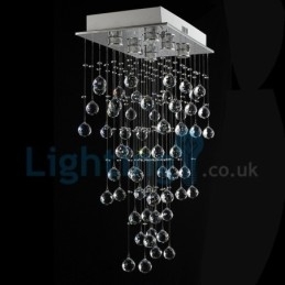 Moderne moderne lysekrone Flush-mount pendel armatur Krystal regndråbelys
