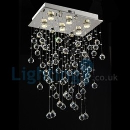 Moderne moderne lysekrone Flush-mount pendel armatur Krystal regndråbelys