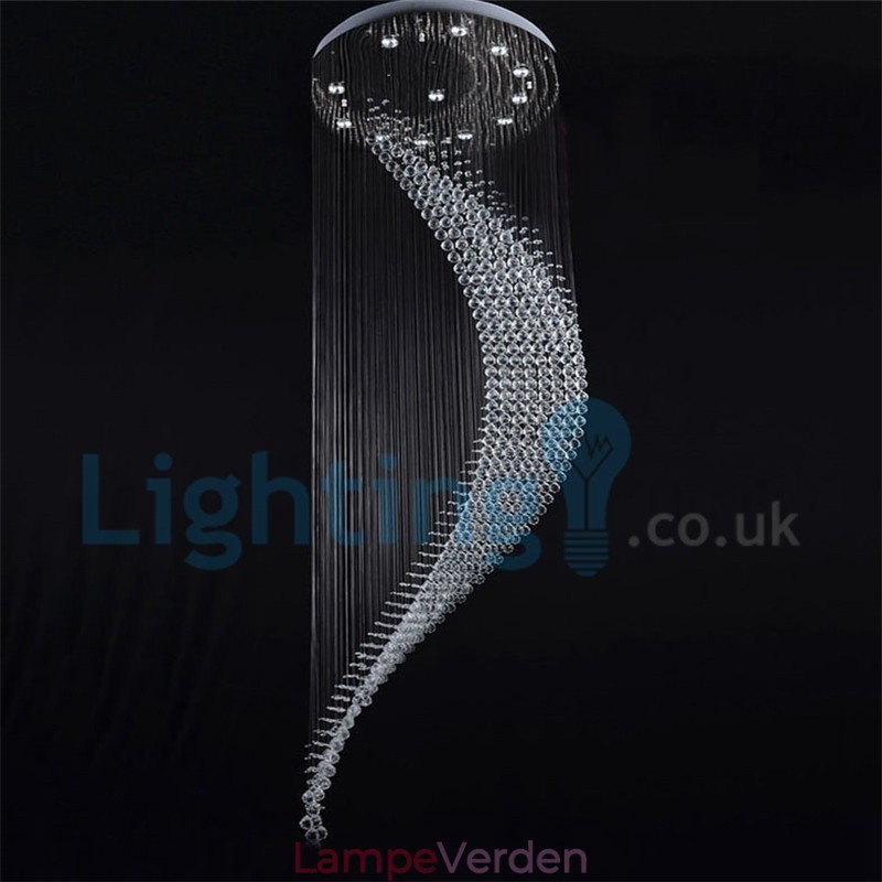 Moderne moderne lysekrone Flush-mount pendel armatur Krystal regndråbelys