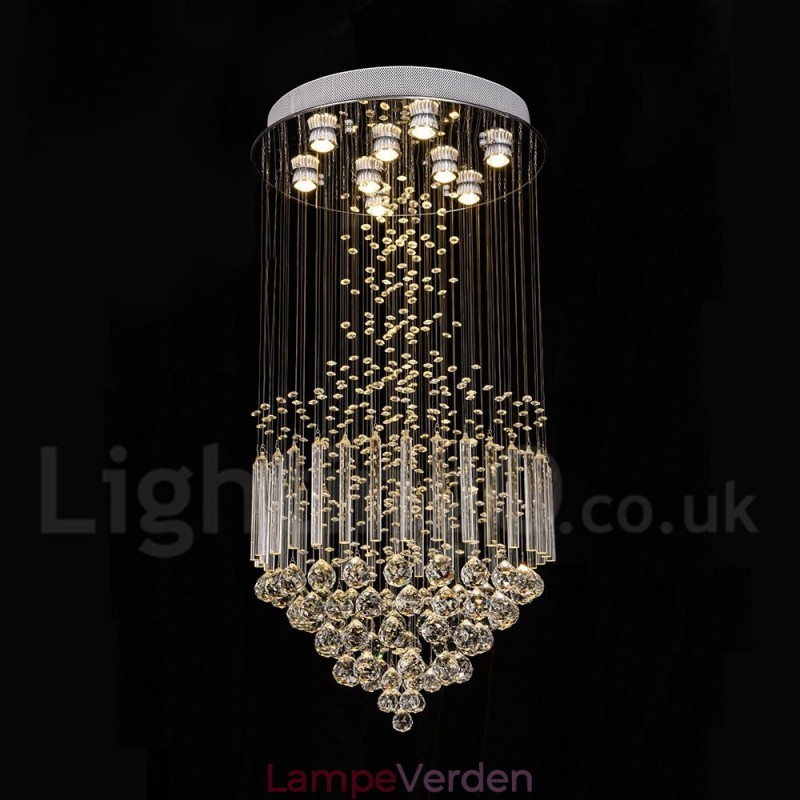 Moderne moderne lysekrone Flush-mount pendel armatur Krystal regndråbelys