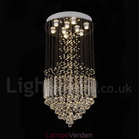 Moderne moderne lysekrone Flush-mount pendel armatur Krystal regndråbelys Moderne moderne lysekrone Flush-mount pendel armatur Krystal regndråbelys