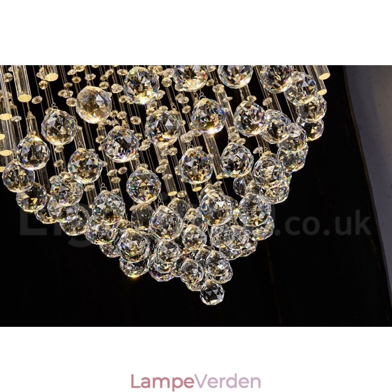 Moderne moderne lysekrone Flush-mount pendel armatur Krystal regndråbelys
