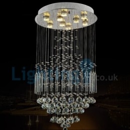 Moderne moderne lysekrone Flush-mount pendel armatur Krystal regndråbelys
