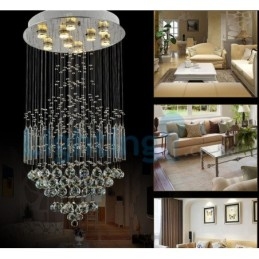 Moderne moderne lysekrone Flush-mount pendel armatur Krystal regndråbelys