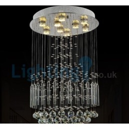 Moderne moderne lysekrone Flush-mount pendel armatur Krystal regndråbelys