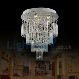 Moderne moderne lysekrone Flush-mount pendel armatur Krystal regndråbelys