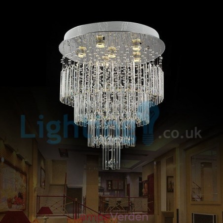 Moderne moderne lysekrone Flush-mount pendel armatur Krystal regndråbelys Moderne moderne lysekrone Flush-mount pendel armatur Krystal regndråbelys