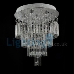 Moderne moderne lysekrone Flush-mount pendel armatur Krystal regndråbelys