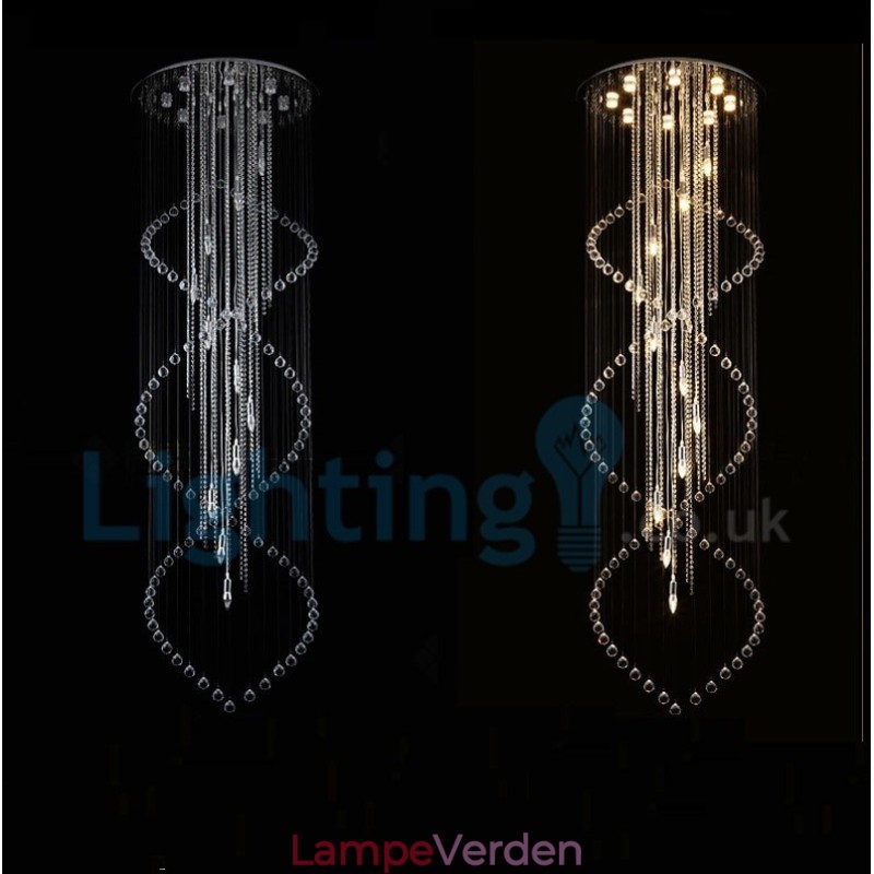 Moderne moderne lysekrone Flush-mount pendel armatur Krystal regndråbelys