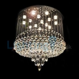 Moderne moderne lysekrone Flush-mount pendel armatur Krystal regndråbelys