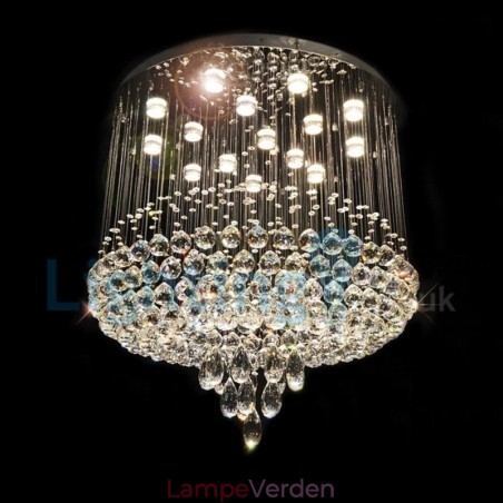 Moderne moderne lysekrone Flush-mount pendel armatur Krystal regndråbelys Moderne moderne lysekrone Flush-mount pendel armatur Krystal regndråbelys