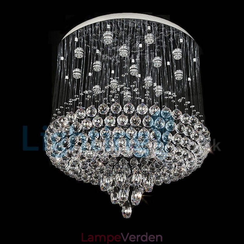 Moderne moderne lysekrone Flush-mount pendel armatur Krystal regndråbelys