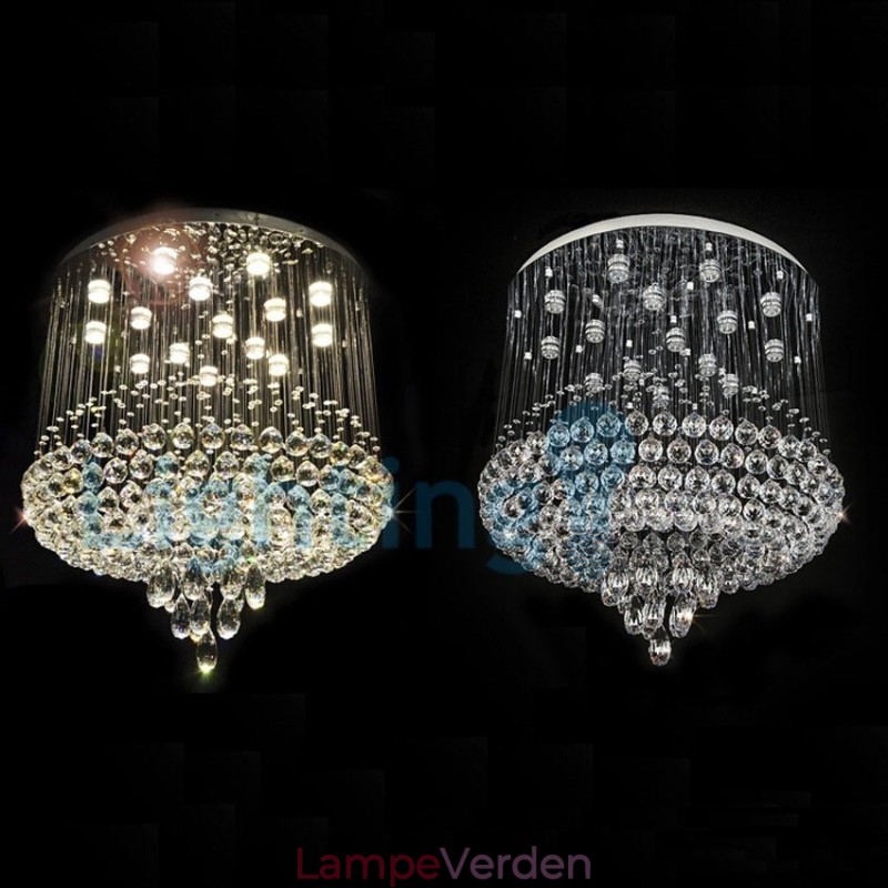 Moderne moderne lysekrone Flush-mount pendel armatur Krystal regndråbelys