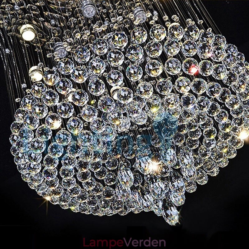 Moderne moderne lysekrone Flush-mount pendel armatur Krystal regndråbelys