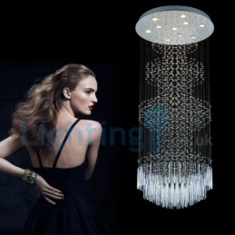 Moderne moderne lysekrone Flush-mount pendel armatur Krystal regndråbelys
