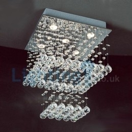 Moderne moderne lysekrone Flush-mount pendel armatur Krystal regndråbelys