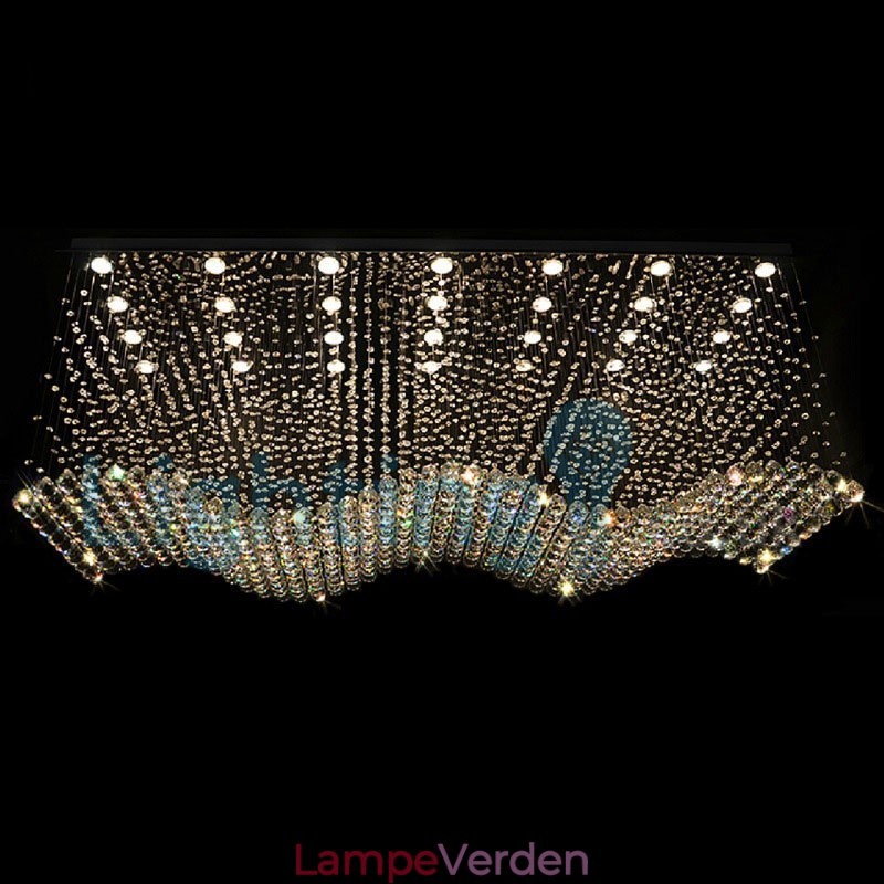 Moderne moderne lysekrone Flush-mount pendel armatur Krystal regndråbelys