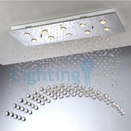 Moderne moderne lysekrone Flush-mount pendel armatur Krystal regndråbelys