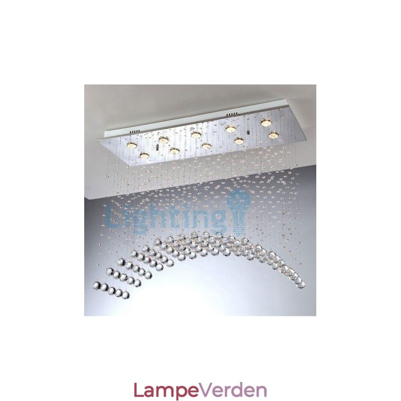 Moderne moderne lysekrone Flush-mount pendel armatur Krystal regndråbelys