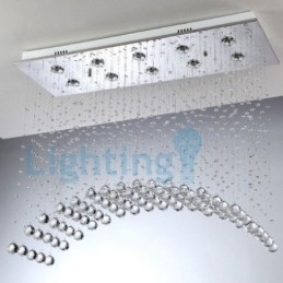 Moderne moderne lysekrone Flush-mount pendel armatur Krystal regndråbelys
